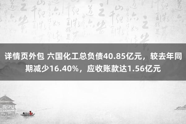 详情页外包 六国化工总负债40.85亿元，较去年同期减少16.40%，应收账款达1.56亿元